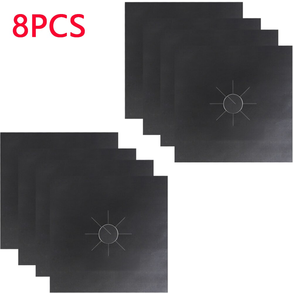 Stove Protector Cover Liner Gas Stove Stovetop Burner Protector Stove Clean Mat Pad Kitchen Accessories Mat Cooker Cover: 8pcs-black