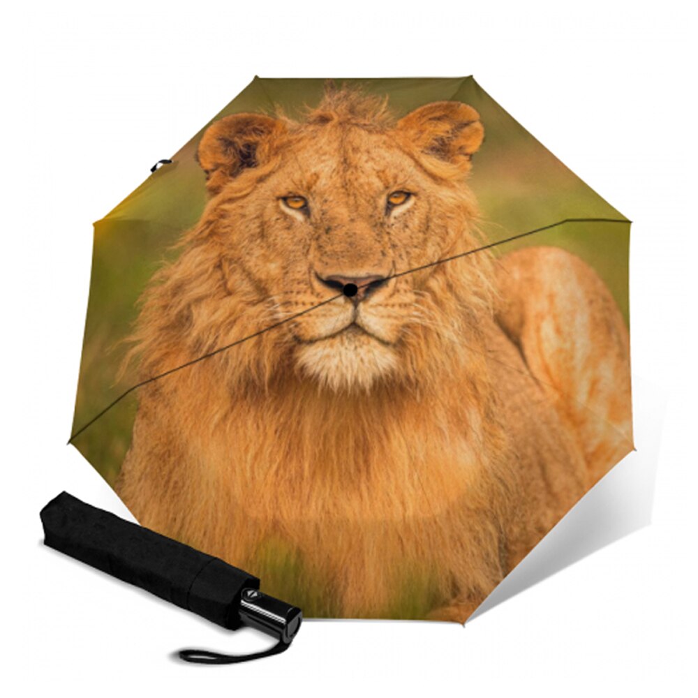 Ombrelle de pluie pour femmes | Entièrement automatique, ombrelle de soleil et de pluie pour l'extérieur, ombrelle de pluie, pour femmes, imprimé de Lion, à la: YSA1638