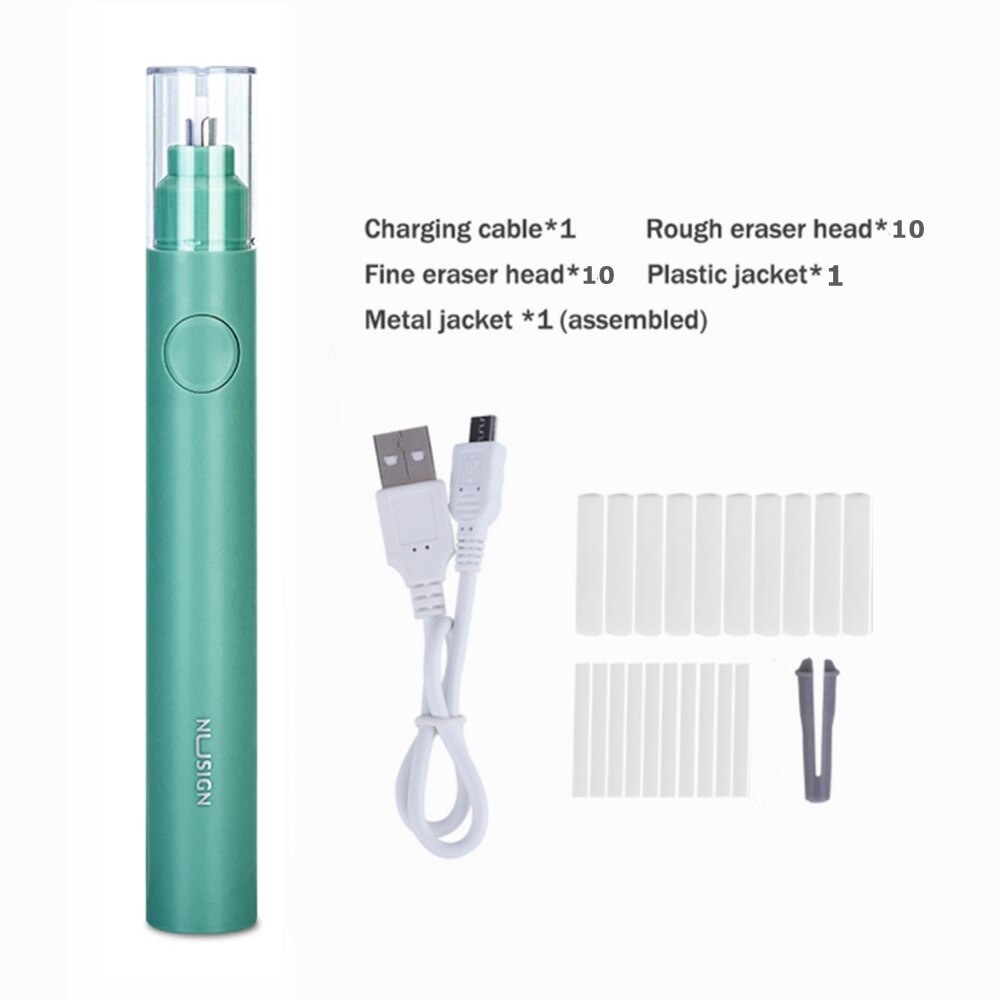 De Elektrische Radiergummi Gummi Hohe Licht Skizze Radiergummi Auto Radiergummi USB Aufgeladen Radiergummi Elektrische Bleistift Gummi Für Kunst Zeichnung: Green Set