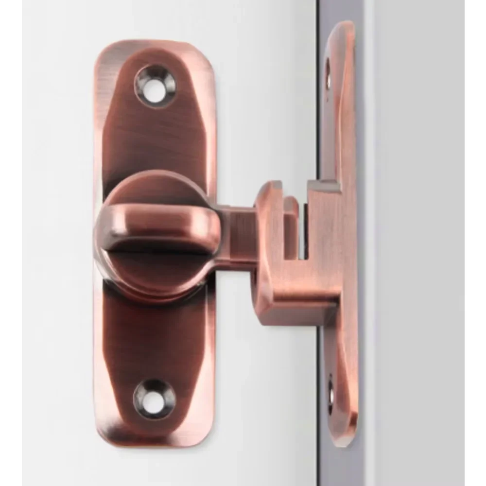 Interior Door Bolt Luminous Bolt old-fashioned Surface-mounted Room Roor Latch 90 Degree Heavy-duty Lock: Gold