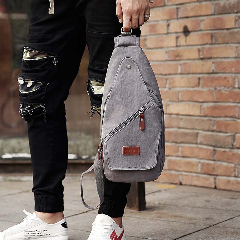 Muzee Men Shoulder Bags Canvas Crossbody Bags Men Anti Theft Chest Bag Short Trip Messengers Bag Male
