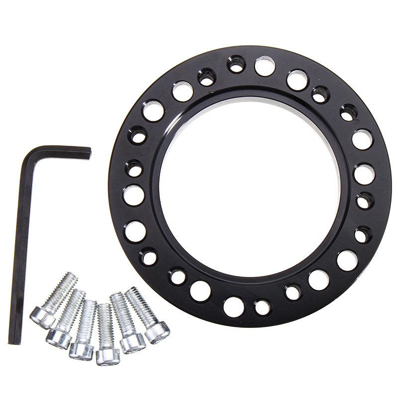 Tilbehør 12mm aluminium sort bil rat nav adapter spacer kit til nardi/personal til omp