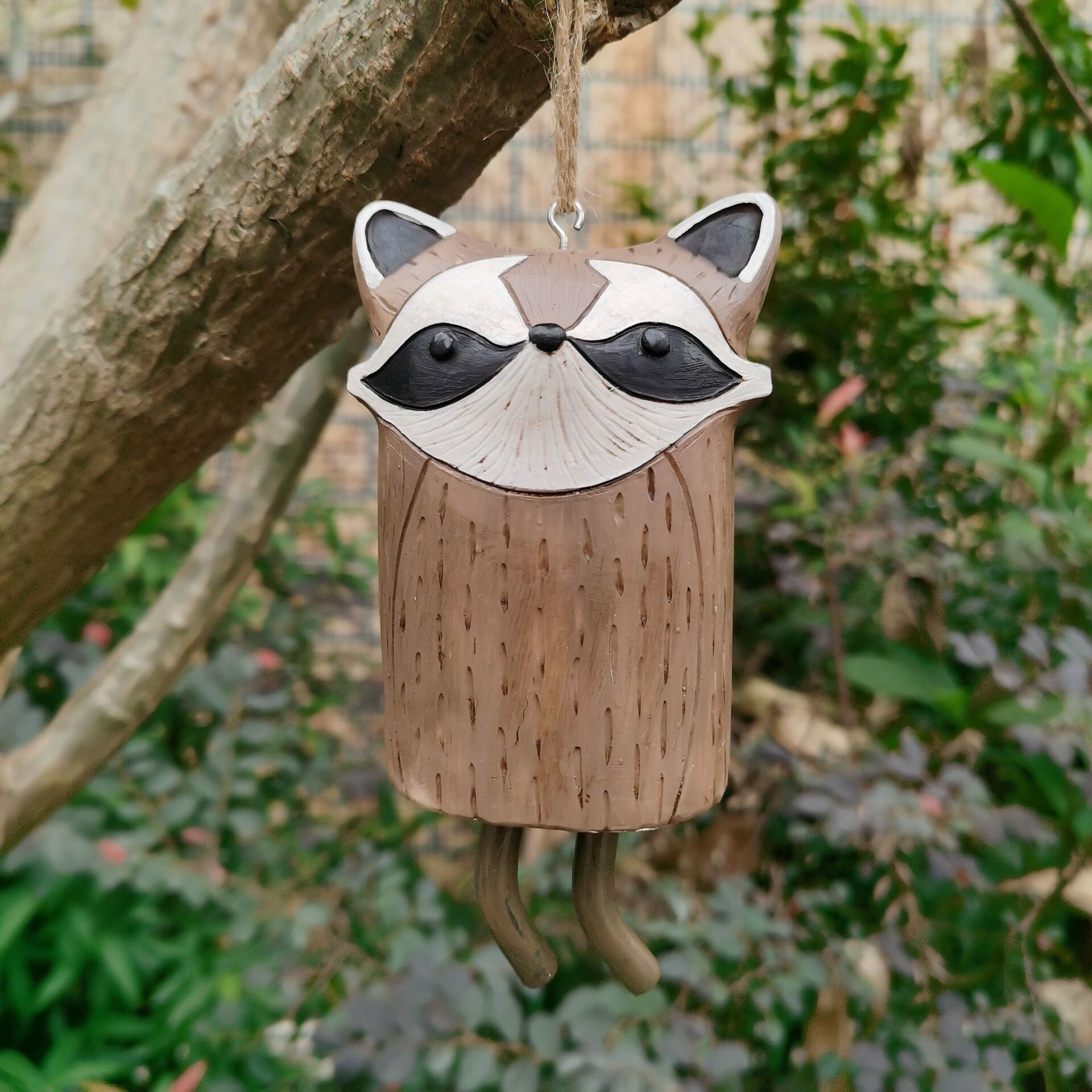 Beautiful Rustic Animal Wind Chimes Room Decoration Baby Room Decor Cute Resin Plastic Animal Wind Chimes: Raccoon