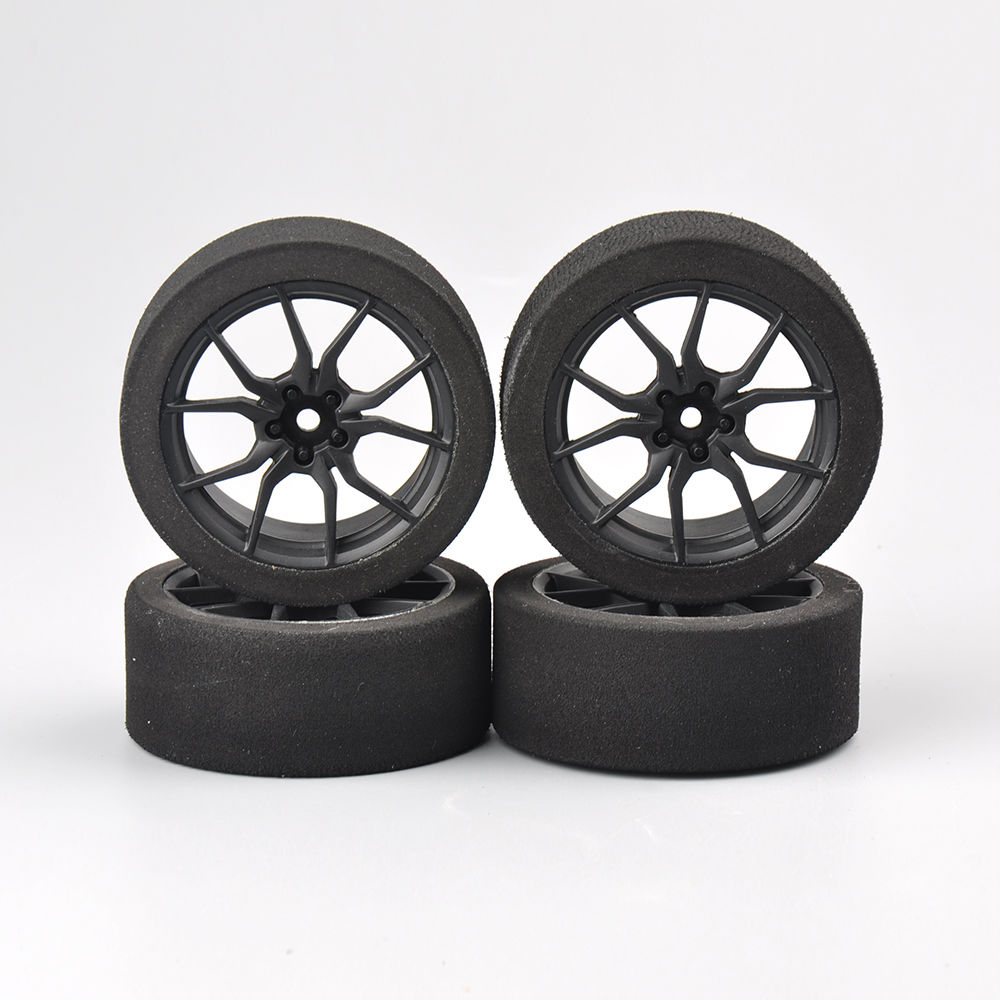 4 st/set racing skum däck hjul fälg för hsp hpi 1/10 on- road rc bil 12mm hex rc racing bilar delar tillbehör