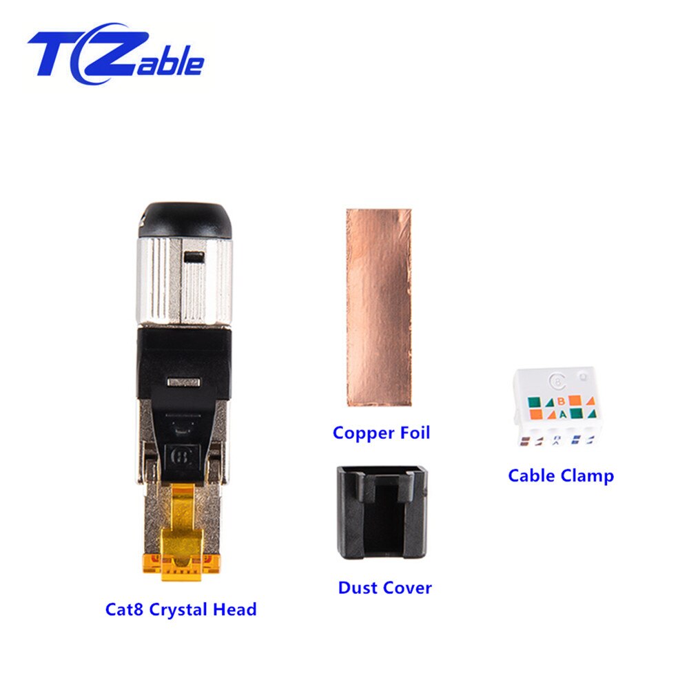 Conector Cat8 RJ45, Cable Ethernet 40G, adaptador de crimpadora sin blindaje, Cable Lan RJ45, extensión de red, enchufe de red rj 45 Cat 8