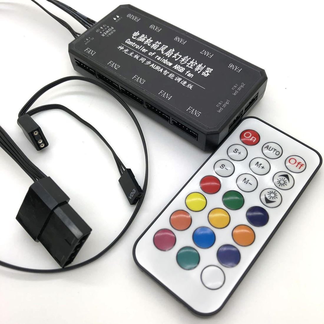 XT-XINTE Computer Afstandsbediening Cooler Cooling 21 Key Rgb Controller Case Controller 10 Poorten 2 Led Strip Verlichting Voor Pc cpu: RGB sync