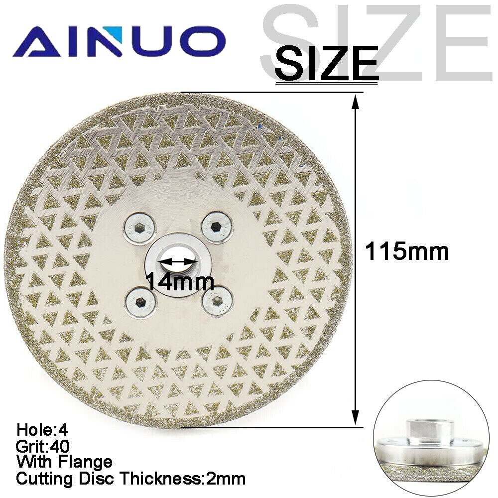 100/115/125/150/180/230mm Diamond Dry Cutting Disc Grinding Wheel Porcelain Tile Thin Cutting Blade for Marble Granite Ceramic: 115mm (M14)