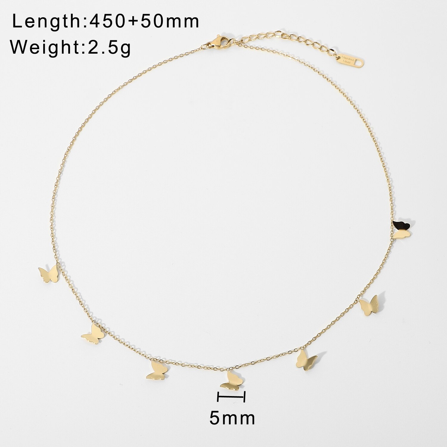 14K Vergulde Roestvrij Staal Meerdere Mini Vlinder Hanger Ketting Voor Vrouwen Meisjes Delicate Elegante Choker Sieraden: Default Title