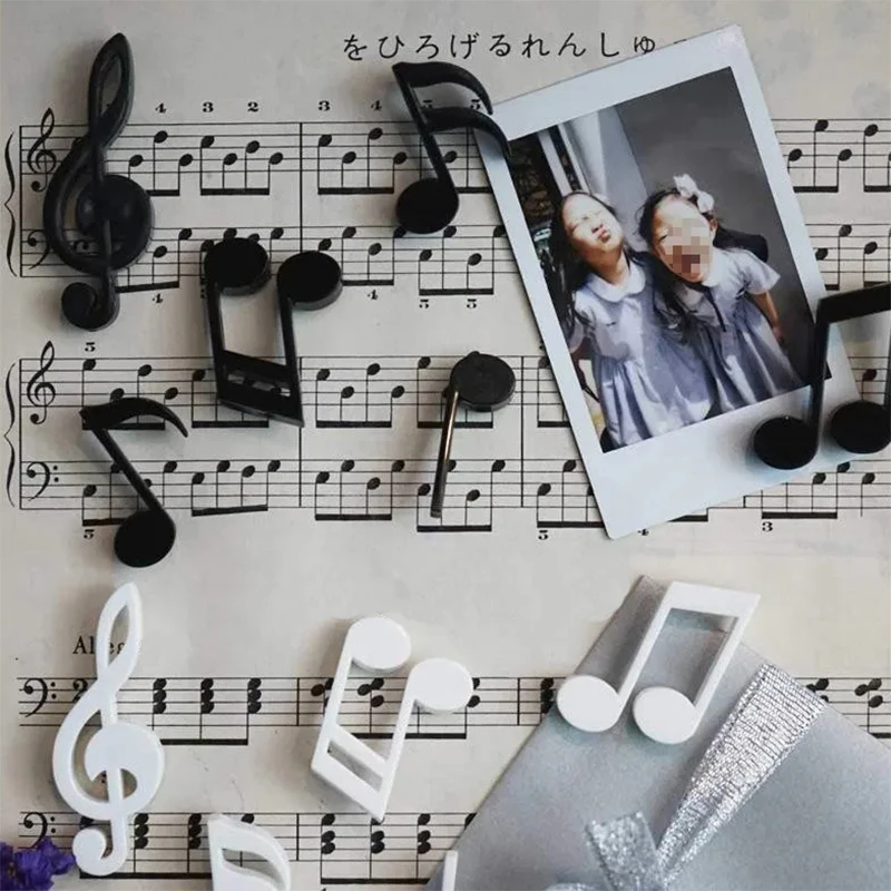 6 unids/set imanes de nevera notas musicales creativas imán refrigerador mensaje pegatina decoración del hogar