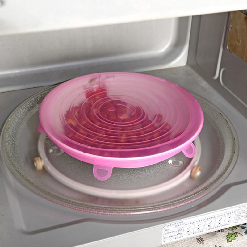 Silicone Fresh Covers 6 Pcs /Set Stretchable Silicone Covers Fresh-keeping Covers Reusable Stretch Pot Lids Cover Cookware Parts: 02 6pcs