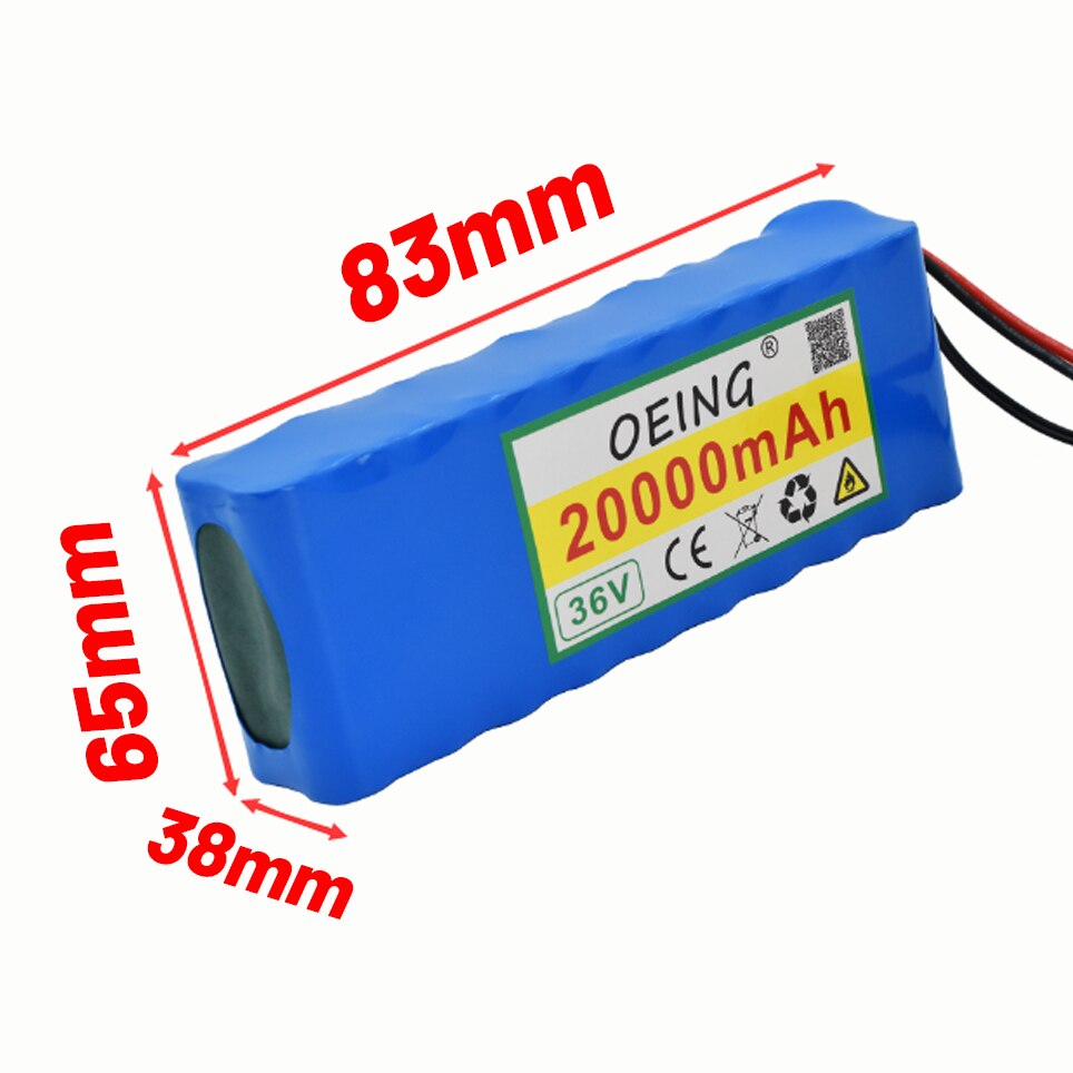 Nieuwste originele 36v 20ah 10 s 2p 18650 oplaadbare batterijpack 20000 mah, aangepaste fietsen, elektrische voertuigen 42v bescherming