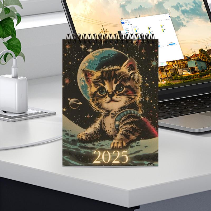 Space Cats 2025 kalender grappige Space Cats kalender 2025 wandkalender maandkalender planner Sassy cadeau voor kattenliefhebbers