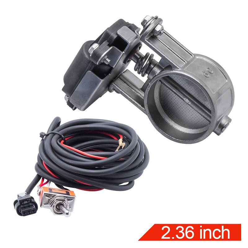 Valve de contrôle d'échappement électrique étanche, valve de contrôle d'échappement électrique avec interrupteur, 2 & 2.36 & 2.5 & 3.0 pouces: 2.36inch