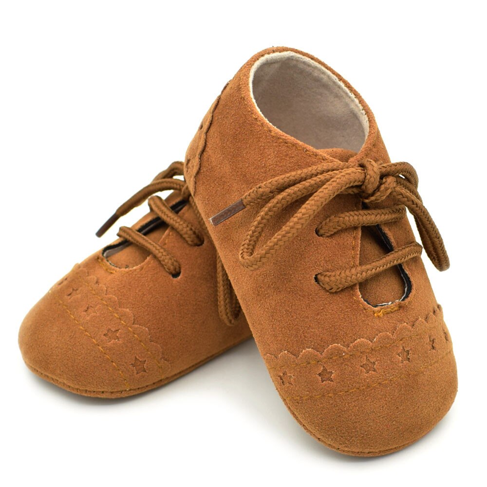 Baby Toddler Shoes Sneaker Anti-slip Soft Sole Lace Up Shoes Baby Shoes: Brown / 11