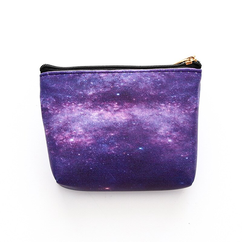 Femme portefeuille papeterie étoile élément Chic belle coréenne PU mignon sac de rangement petit adolescent porte-monnaie: colorful starry sky