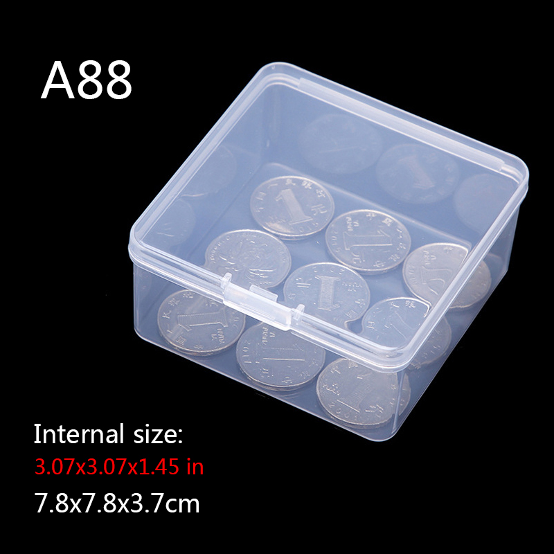 Mini Boxes Rectangle Clear Plastic Jewelry Storage Case Container Packaging Box for Earrings Rings Beads Collecting Small Items: a88