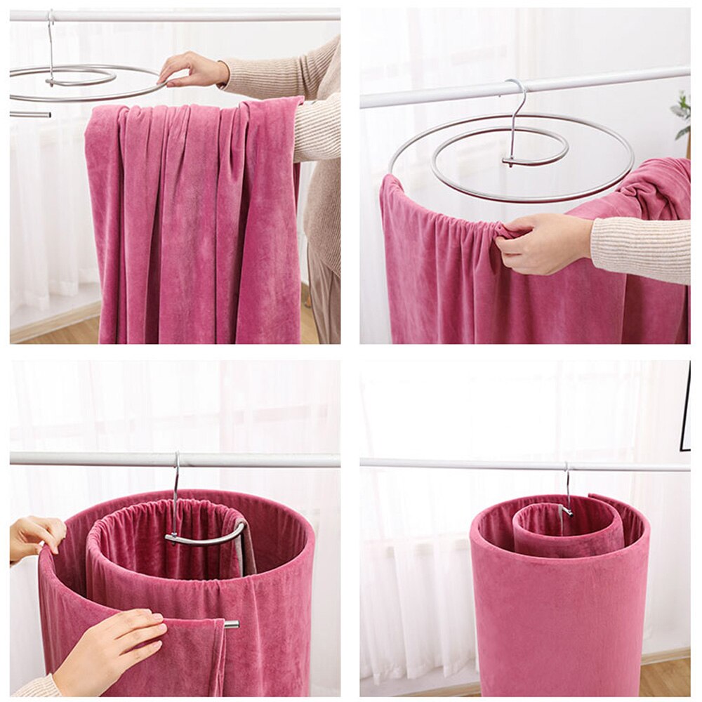 Séchage couette artefact spirale étendoir multifonctionnel balcon rond rotatif drap de lit couette stockage ménage baie fenêtre