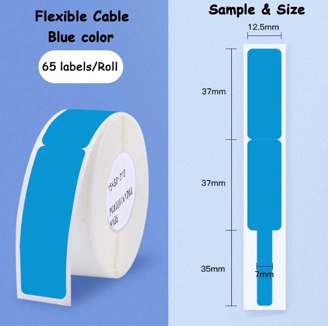 Label Tape for Niimbot D11/D61 - Communication & Network Cable Labels - Compatible Printer Tape: Blue