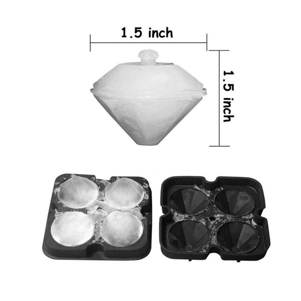 4 gitter diamant mønster isterning bakke genanvendelige isterninger producent silikone is forme chokolade mug parti bar værktøjer