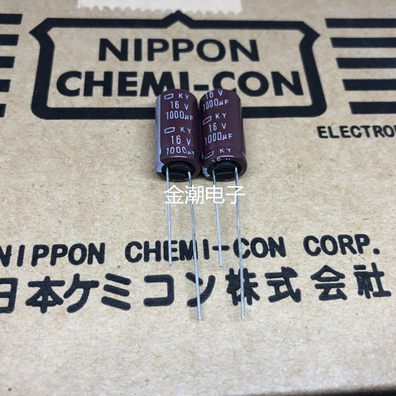 50 Stuks CHEMI-CON 1000 Uf/16 V Nippon Ky 16V1000UF 10X16 Mm Elektrolytische Condensator 1000 Uf 16V Ncc Ncc Ky 16V 1000 Uf