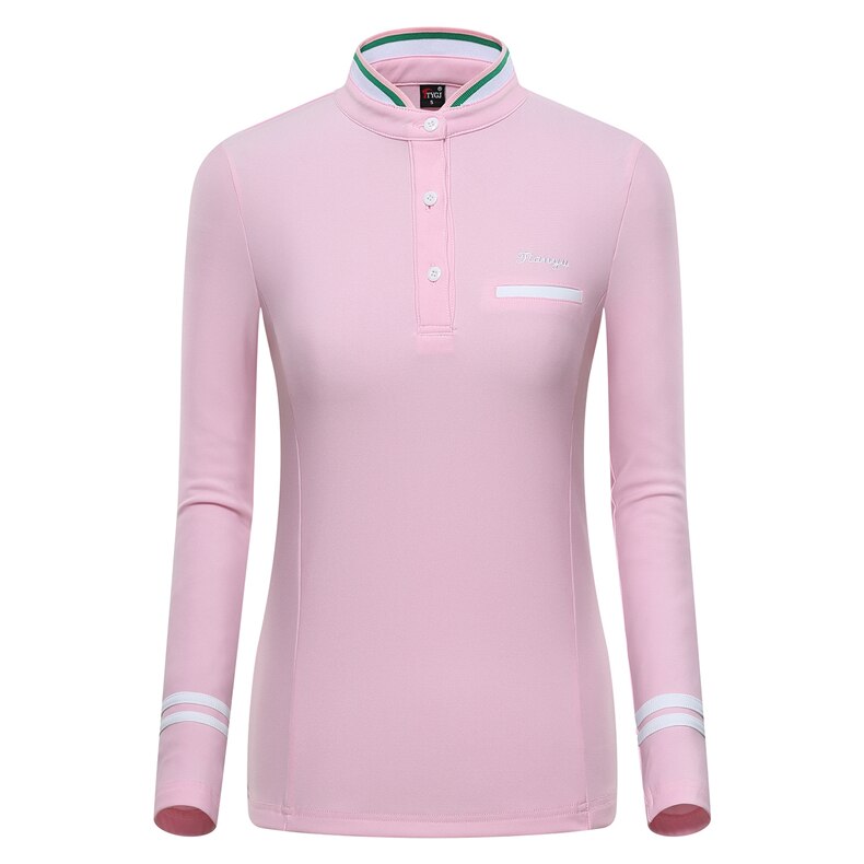 Pgm – chemises de Golf à manches longues pour femmes, vêtements de Golf pour dames, respirant, vêtements de sport pour l'extérieur hauts séchage rapide: Rose / XL