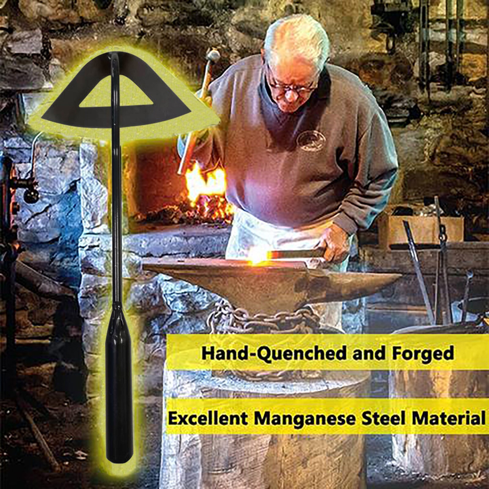 All-Steel Hardened Hollow Hoe Handheld Weeding Rake Planting Vegetables Farm Garden Agriculture Weeding Tool