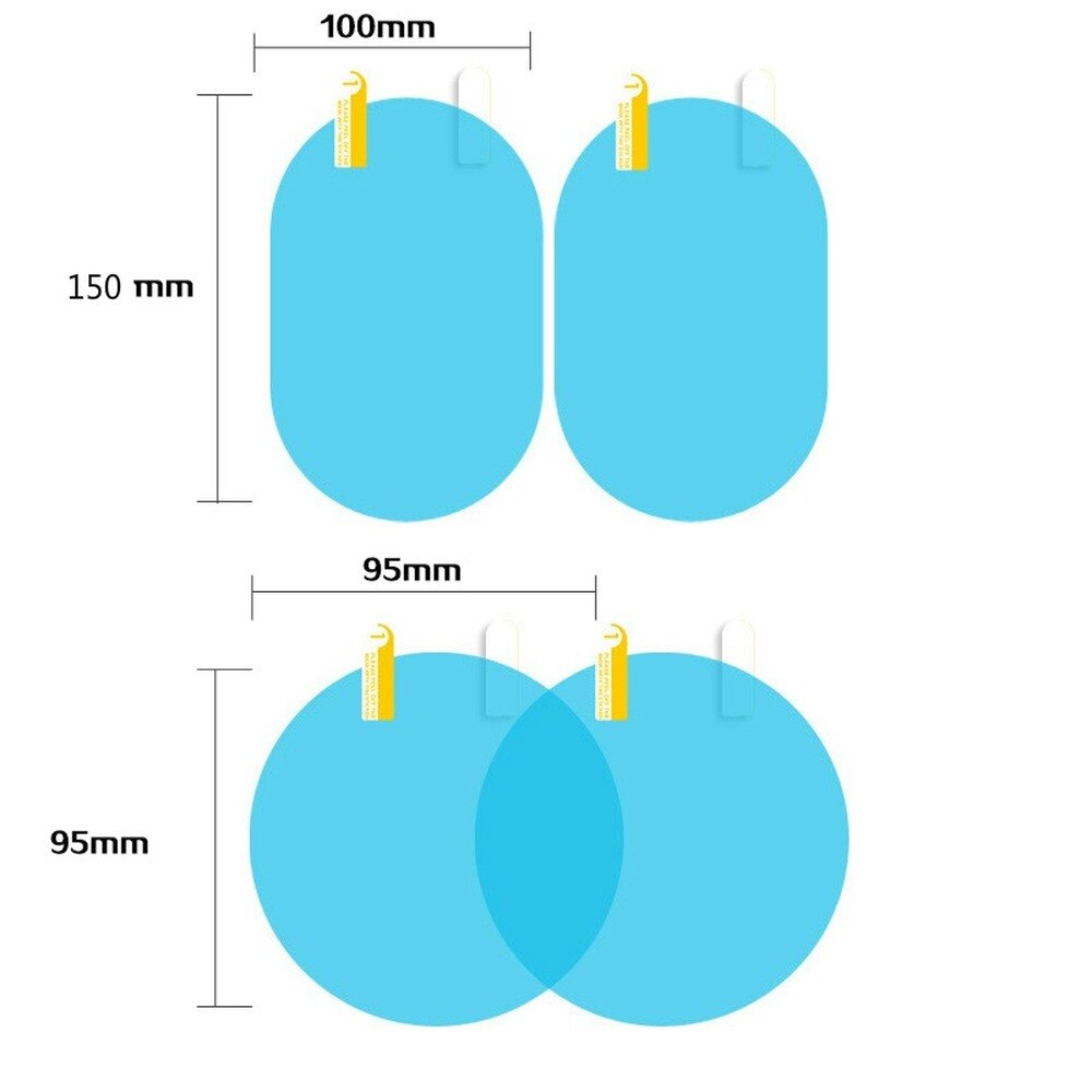 2/4PCS Car Side Rearview Mirror Waterproof Anti-Fog Film Side Window Glass Film Can Protect Your Vision Driving On Rainy Days