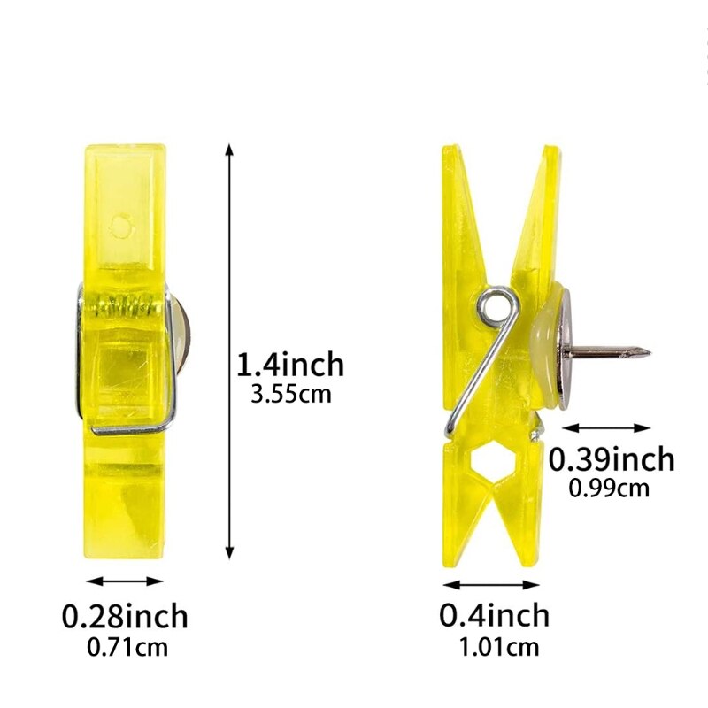 Chinchetas de plástico transparente 20 piezas 594F, chinchetas decorativas tipo Clip, para foto, para el pulgar, tablones de mensajes escolares