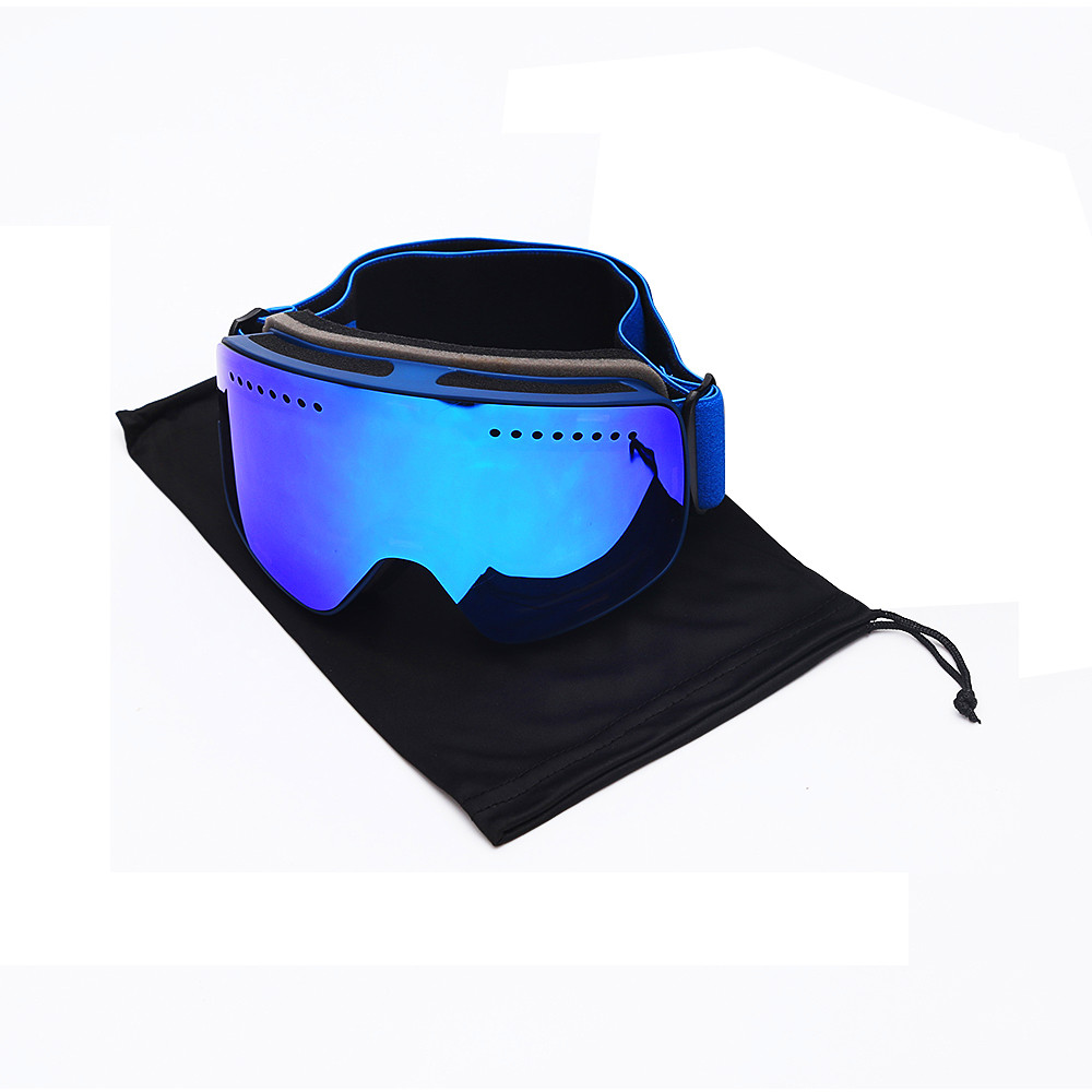 Gafas de esquí de doble capa, de lentes, gafas de invierno para nieve, deportes, Snowboard, protección UV antiniebla, máscara de esquí para adultos, imán: Blue