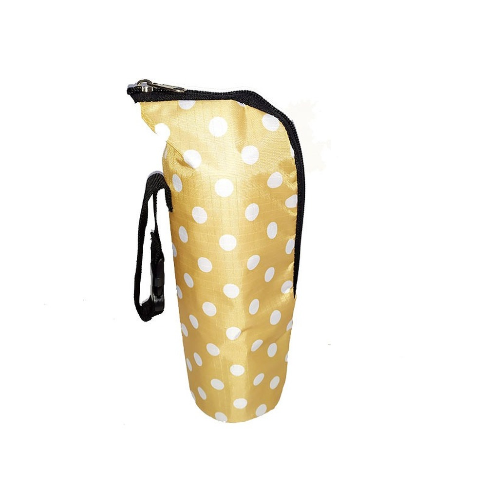Bolsa aislante para biberón de bebé, Bolsa térmica para biberón, termo para biberón: Khaki dots