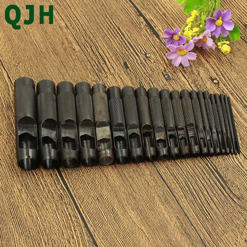 20 größe Stahl Hohl See Stanzen Leder Dichtung Hohl schlagen einstellen Dichtung Gürtel See Hand See Stanzen Zubehör Handwerk Werkzeug