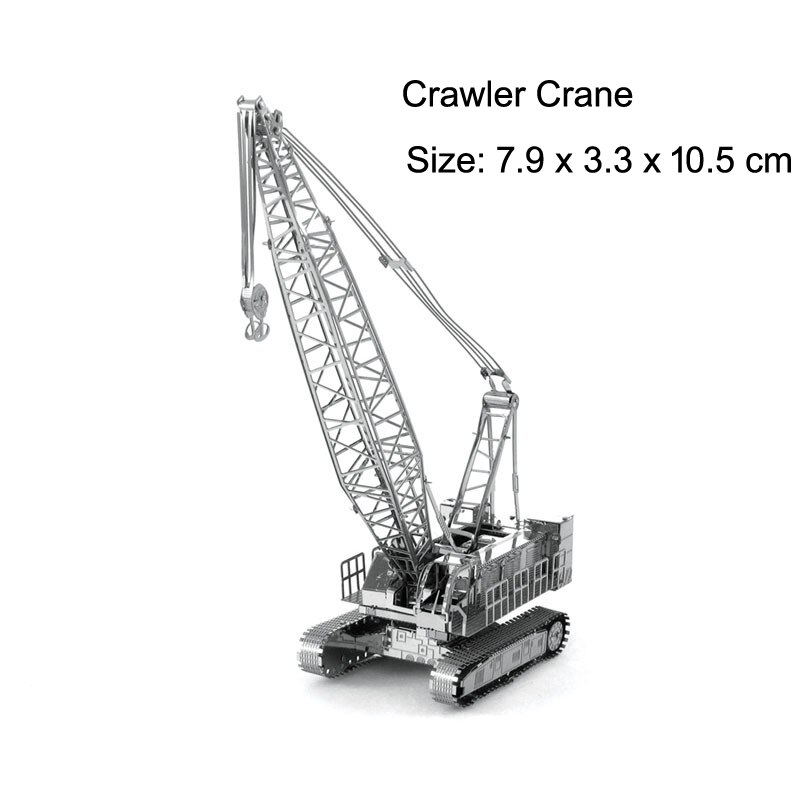 Engineering vehicle 3D Metal Puzzle Wheel Loader Crawler Crane Truck model KITS Assemble Jigsaw Puzzle Toys For Children: 51-Crawler Crane