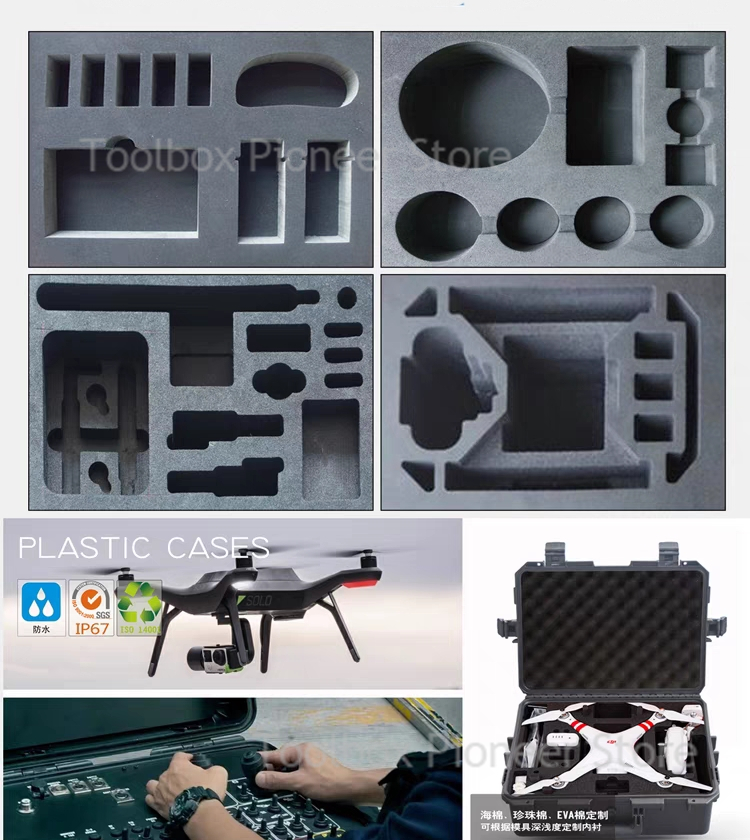 Tool Box ABS Plastic Equipment Case Pelican Case Toolbox for Mechanics Waterproof Hard Case Suitcase Tools Storage Box