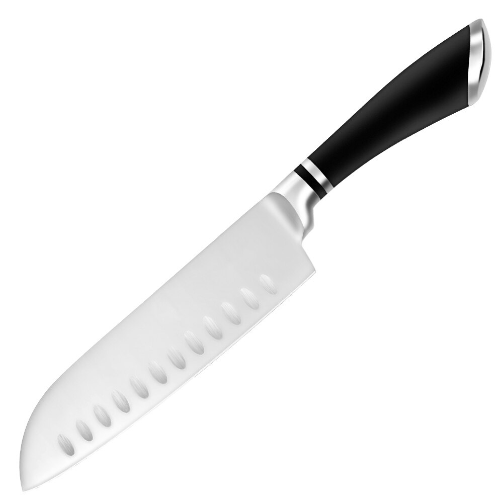 Xyj japansk 9 stk rustfritt stål kniver sett 3 cr 13 rustfritt stål kokke kniver sett hakke santoku nakiri skjære skjærekniv: 7 tommers santoku