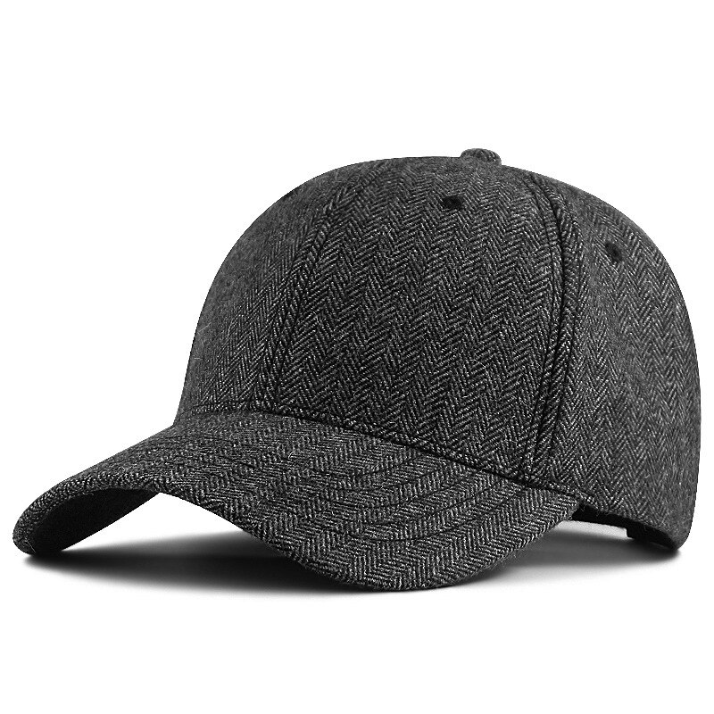 56-60cm 61-68cm bot heren grote maten vilten baseballpetten vader winter warme wollen snapback pet mannelijke oversized sportpetten: Lichtgrijs / 61-68cm