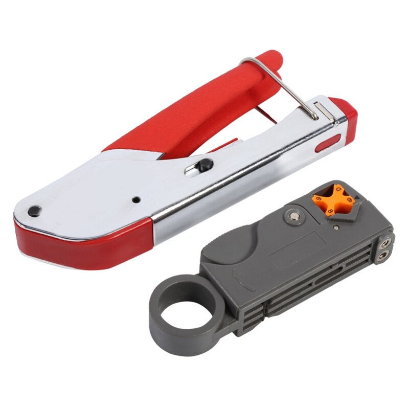 F-type connector krimptangset voor  rg58 rg59 rg6 kabelstrippers coaxiale krimpset