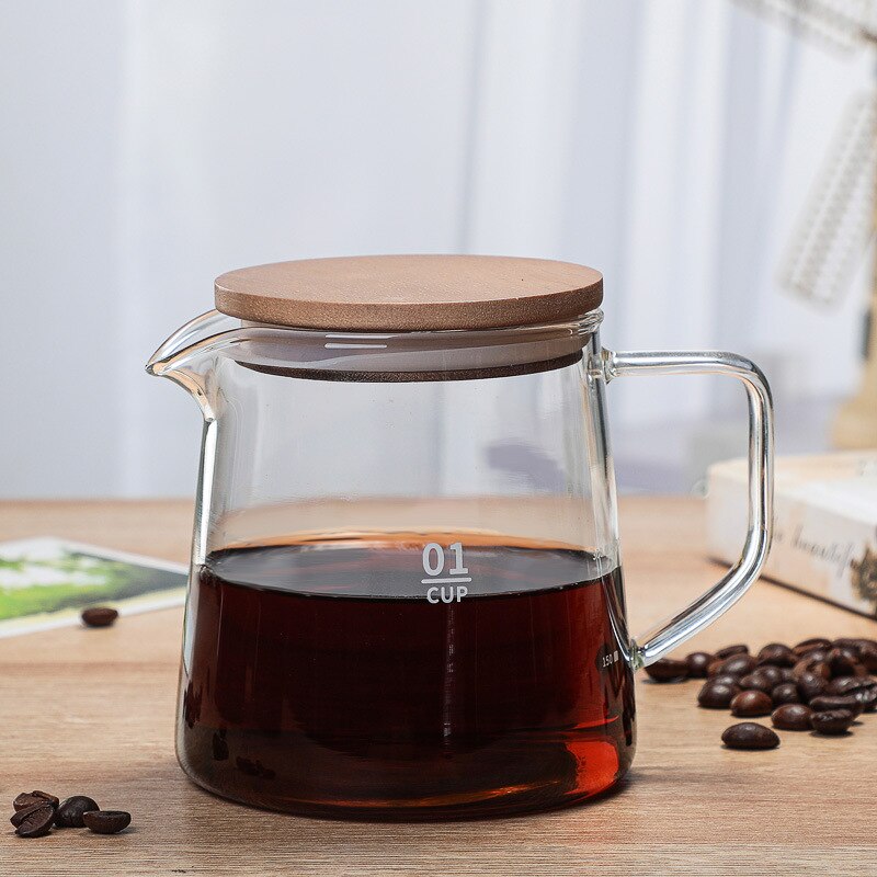 300ml 500ml V60 Resistant Glass Coffee Maker Coffee Pot Espresso Coffe Machine with Stainless Steel Filter Pour Over Drip Pot