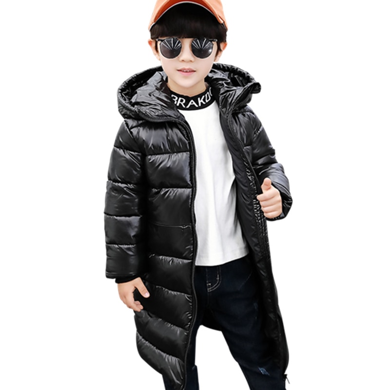 Jacket For Boys Brand Hooded Winter Long Style Solid Color Parkas Infant Toddler Thick Coat Kids Clothes 2 3 4 5 6 7Yrs