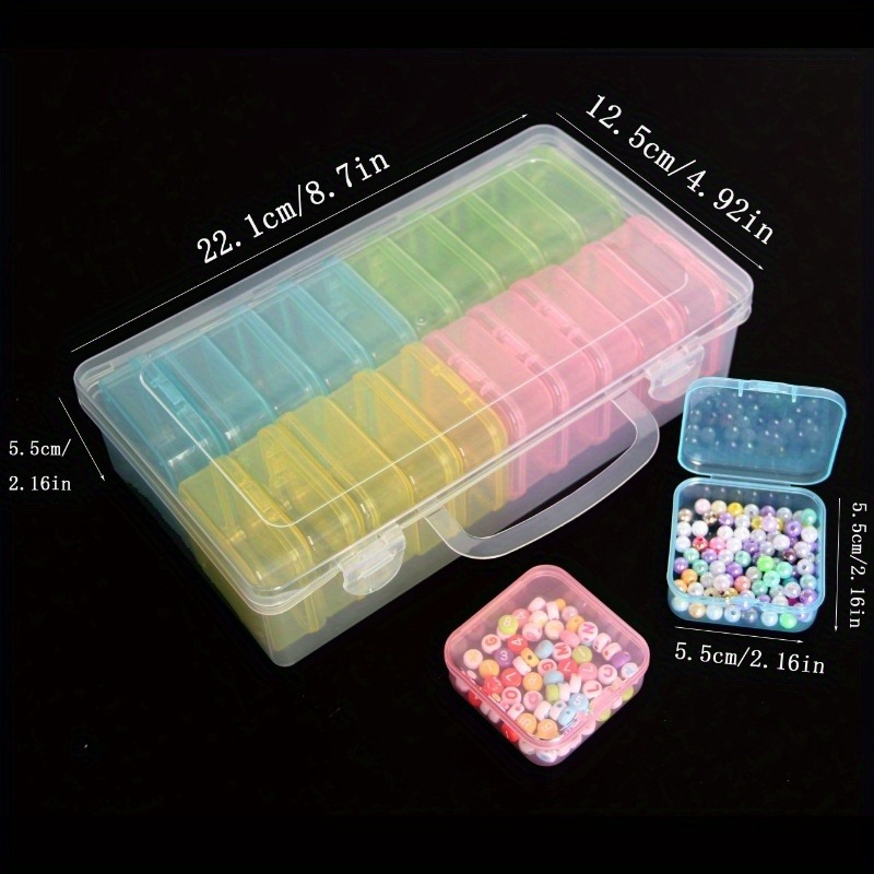 1 sarja  of 20- lokeroa värikäs läpinäkyvä muovinen säilytyslaatikko, monikäyttöinen rautakauppatyökalujen säilytyslaatikko: Vaalean harmaa