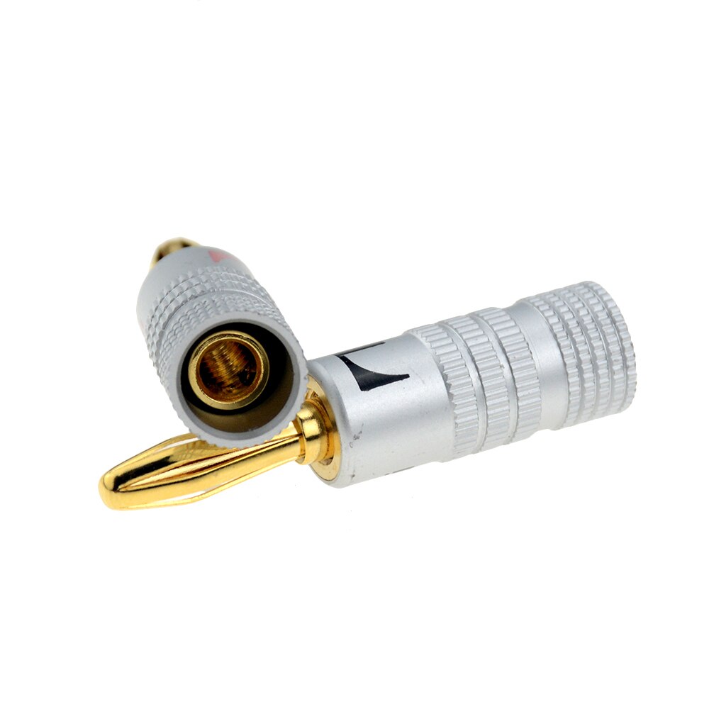 1pc nakamichi bananstik 24k guldbelagt kobber bfa 4mm bananstik hanhøjttalerstik sort&rød