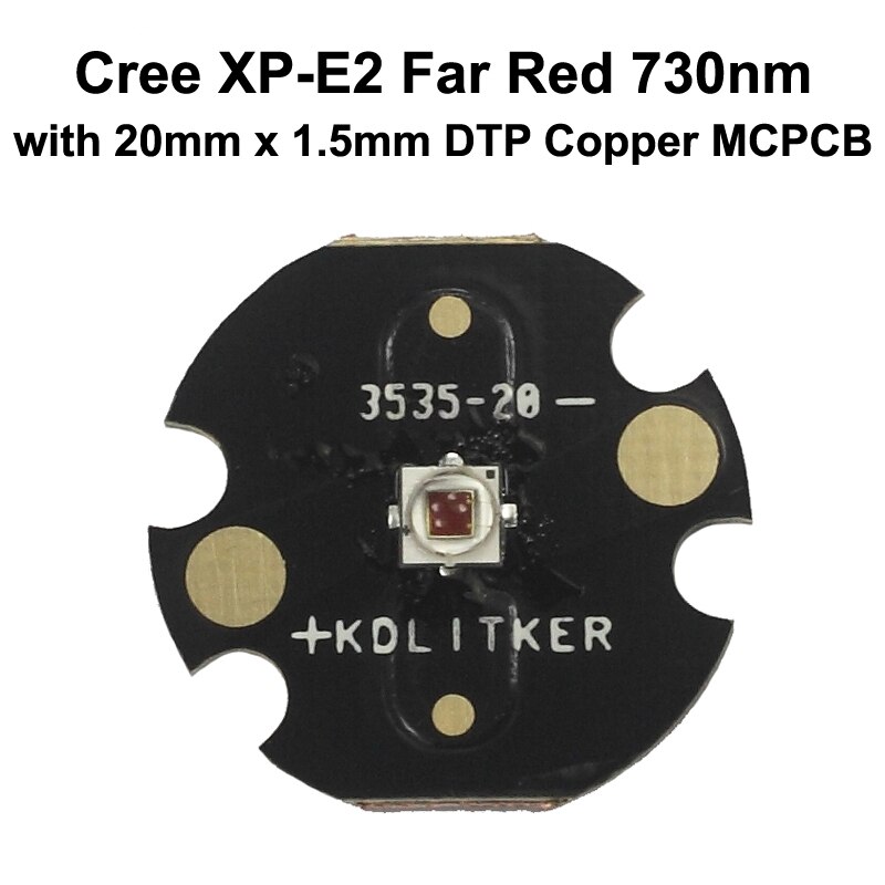 Cree xp -e2 28 f2 far red 730nm led emitter med kdlitker dtp kobber mcpcb  (1 pc)