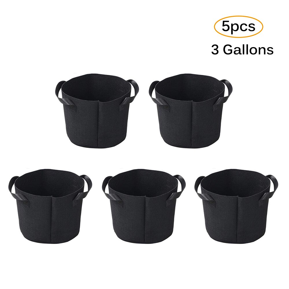 5 stuks 3/5/7 gallon zwarte plantengroeizak groentebloempot container diy aardappeltuinpot plantboerderij thuisgroeizak