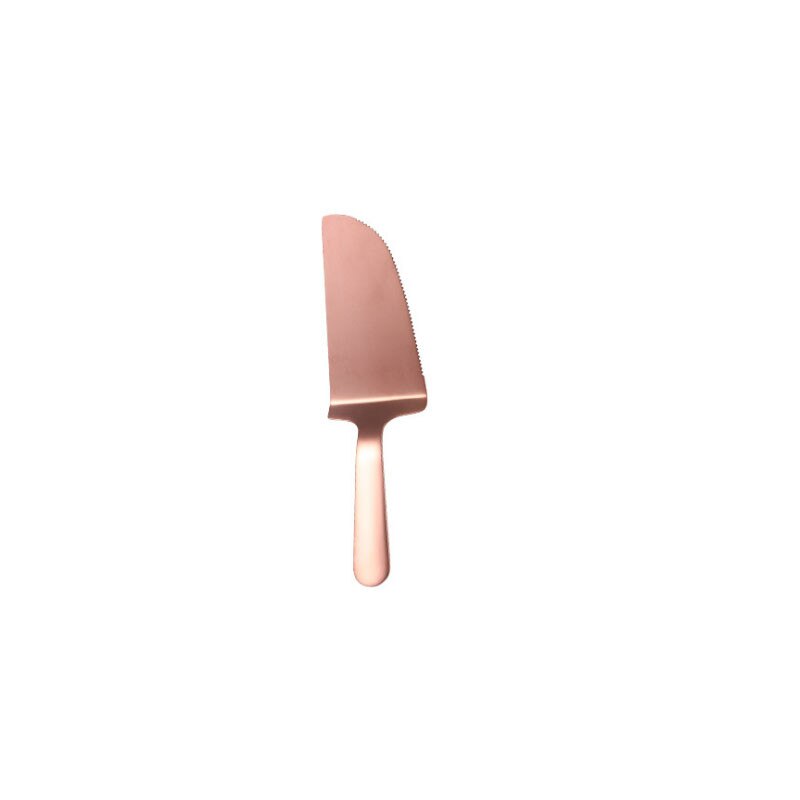 Colorful Stainless Steel Cake Server Spatula Blade Cutter Cake Spatula Pizza Spatula Baking Tool: Rose gold
