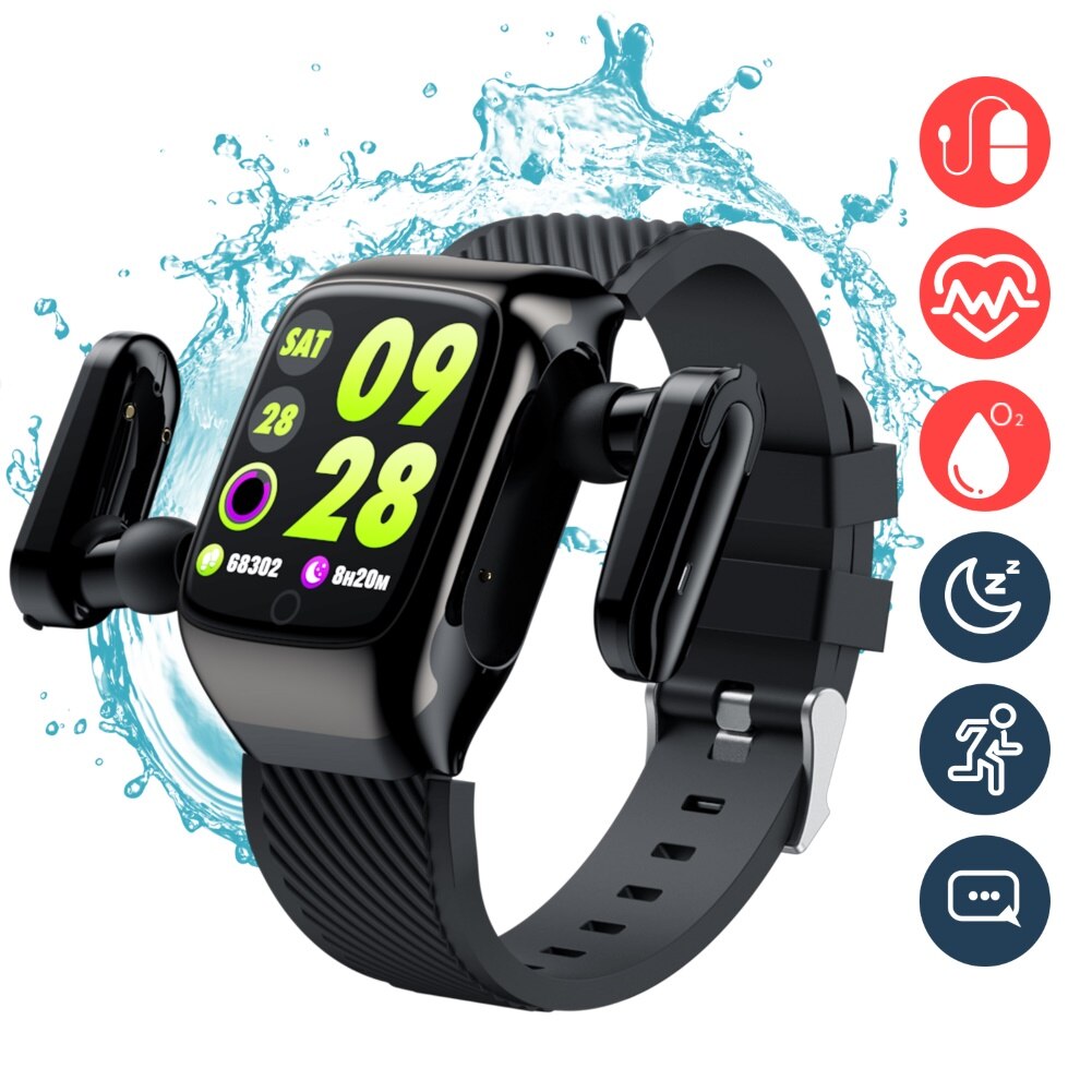 S300 2-in-1 Watch HIFI Touch Control Bluetooth Headset Heart Rate Detection Smart Sport Bracelet For Answering Calls