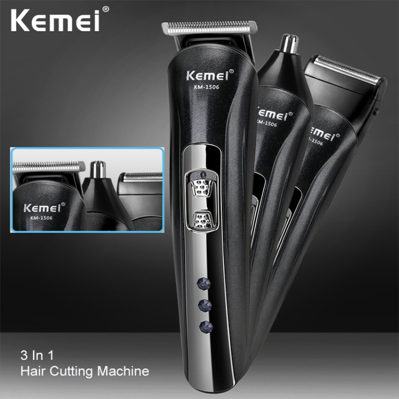 KEMEI Hair Clippers Men Head Basic Barber Hair Trimmer Nose Beard Shaver Rechargeable hair clippers Men's trimmer