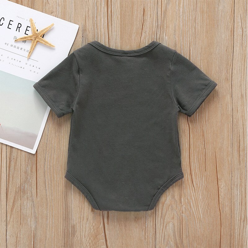 0-18M Summer Toddler Baby Boy Girl Romper Print Letter Dad +Mom Outfit Costume Romper Cotton Clothing