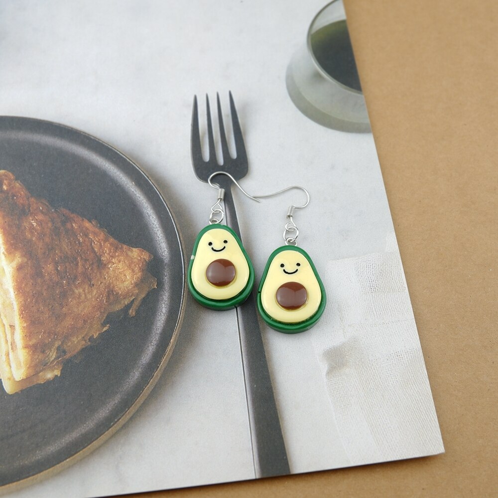 Kawaii avokado örhängen kostym trendig stil kvinna flicka smycken: 1