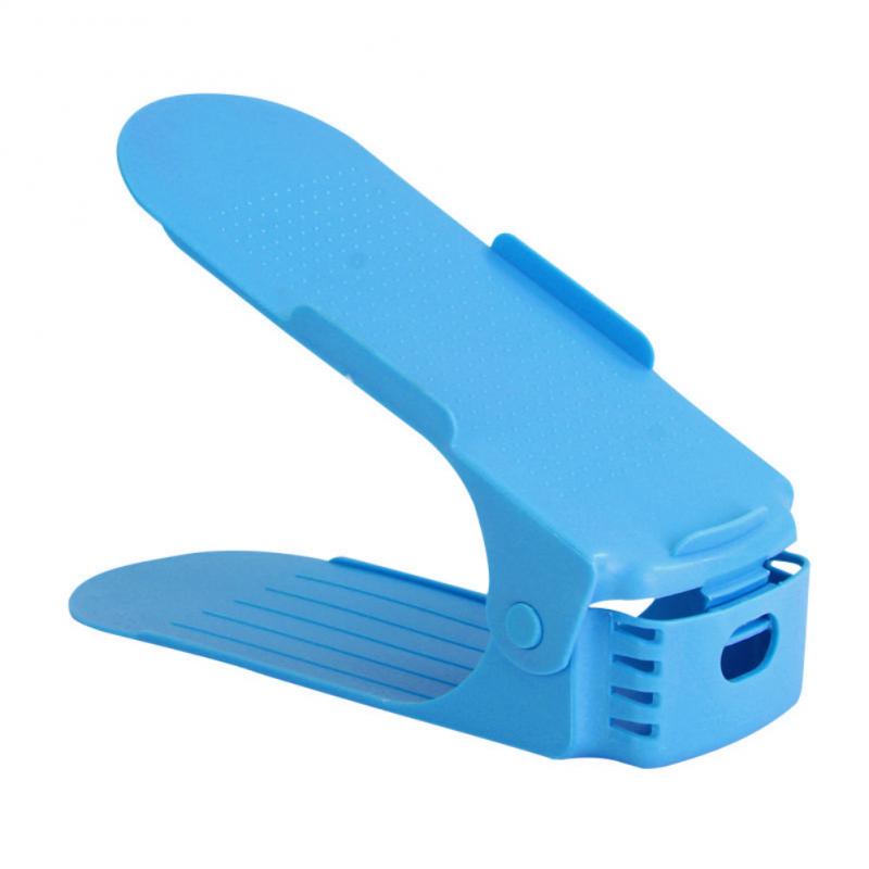Double Layer Adjustable Shoe Hanger Space Saving Shoe Storage Shelf Plastic Home Sort Tidy Bracket Bedroom Shoe Storage Rack