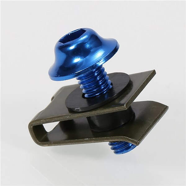 10 Uds. Tornillos de aluminio para motocicleta M5, tornillos de sujeción, Tuercas de resorte, accesorios para motocicletas, tuercas y pernos metálicos para camiones y automóviles: Azul
