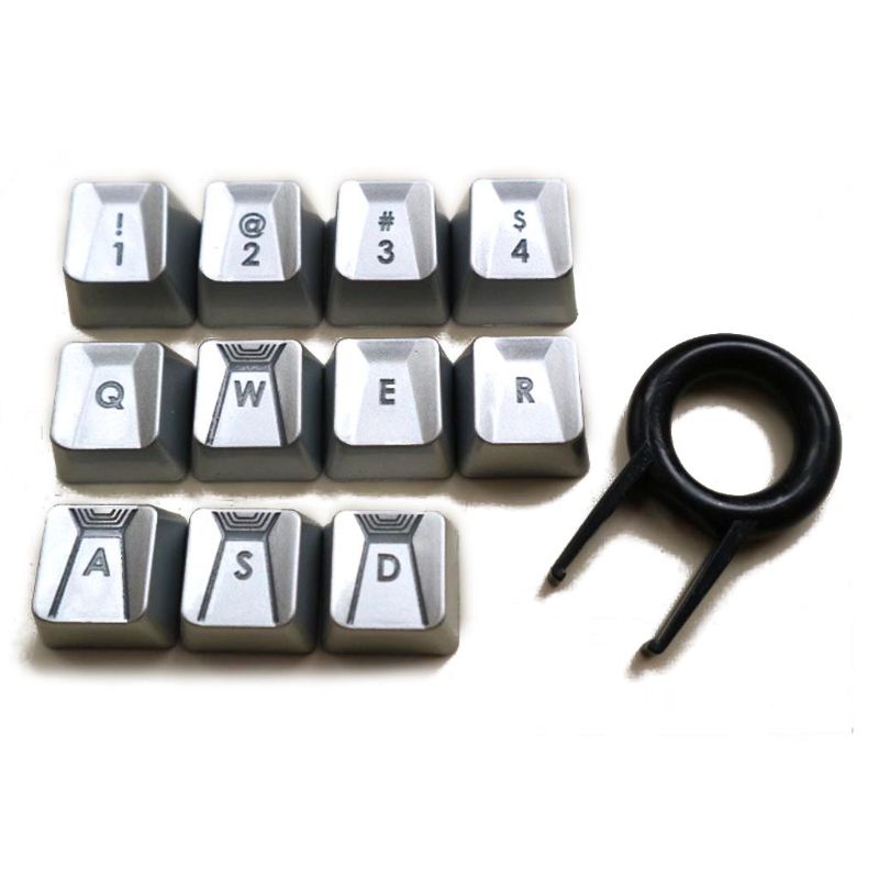 11 keys Backlit Keycap for logitech Romer-G Switch G910 G810 G413 Gpro G512: Silver